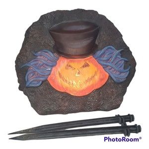 Vintage Phantom Jack Halloween Jack O'Lantern Stone Decor 2000 Lights Works